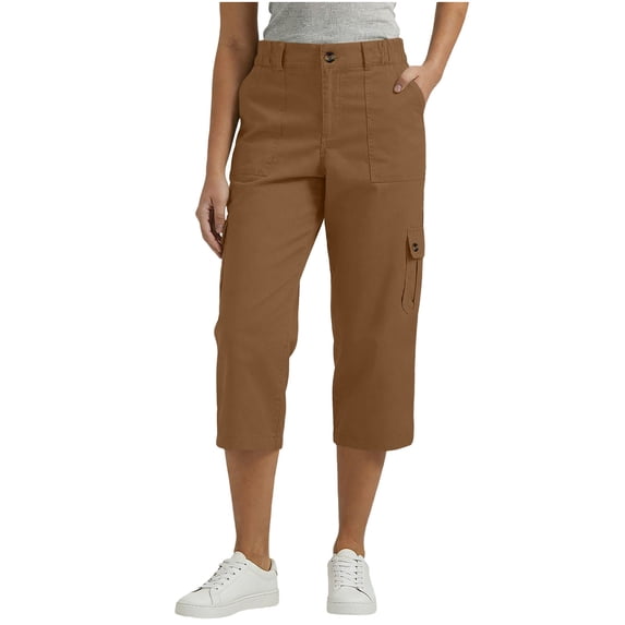 Summer Capri Pants,Capri Pants for Women Casual Summer Spring Stretch Straight Leg Cargo Capris with Pockets Rolled Hem Cropped Trouser