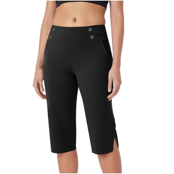 Summer Capri Pants,Capris for Seniors Women High Waist Stretch Womens Golf Pants Summer with Pockets Work Casual