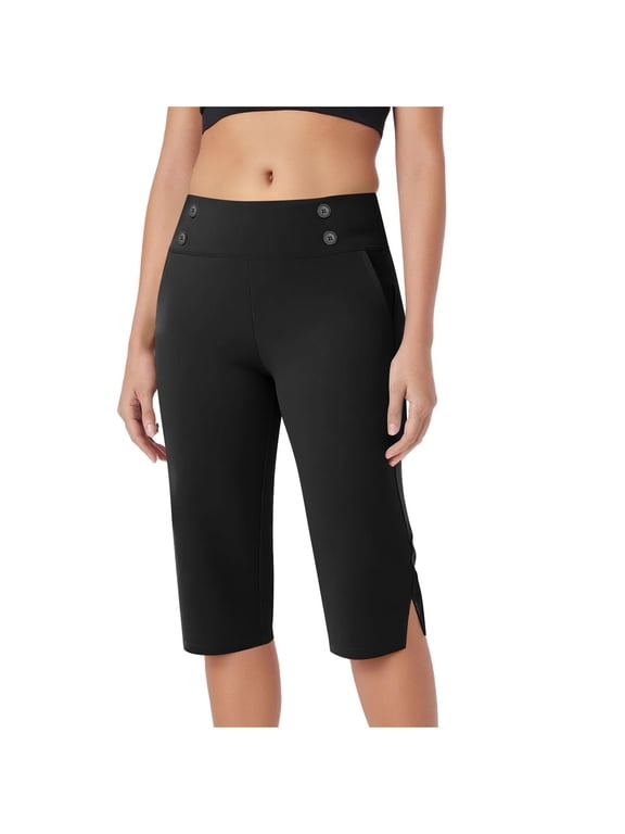 Summer Capri Pants,Capris for Seniors Women High Waist Stretch Womens Golf Pants Summer with Pockets Work Casual