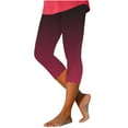 thumbnail image 1 of Summer Capris Pants for Women Athletic Tight Tie-Dying Print Elastic Waist Trousers Lightweight Workout Slimming Bottoms, Pink, L, 1 of 6