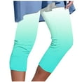 thumbnail image 1 of Summer Capris for Women 2025, Womens Lightweight Capri Leggings Under Dress or Long Tunic Tops Stretchy Yoga Pants (3XL, Mint Green 04), 1 of 5