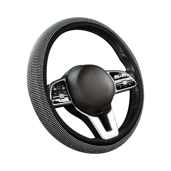 Summer Car Steering Wheel Cover,Fit for 14-15 In, Women Bling Crystal Rhinestones Steering Wheel Protector,Anti-Slip Backing Elastic, Colorful