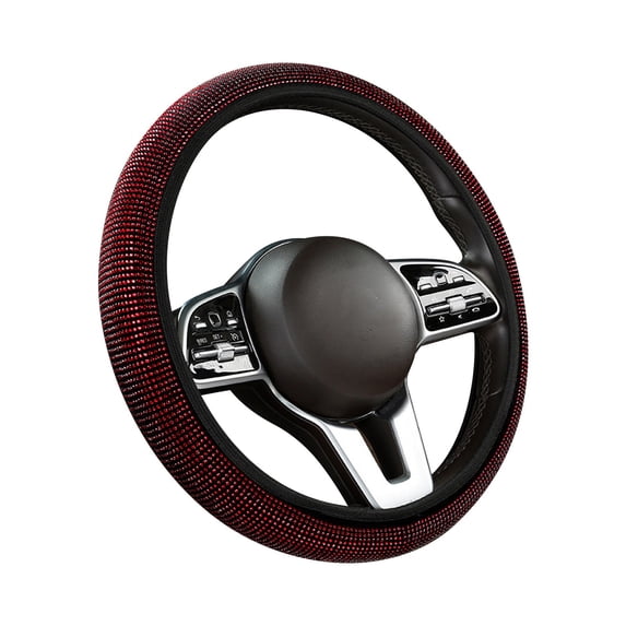 Summer Car Steering Wheel Cover,Fit for 14-15 In, Women Bling Crystal Rhinestones Steering Wheel Protector,Anti-Slip Backing Elastic, Colorful