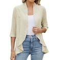 thumbnail image 1 of Summer Cardigan New Solid Color Cardigan Coat With Cropped Sleeves Ruffled Top Light Cardigans Women Summer Beige M, 1 of 6