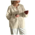 thumbnail image 1 of Summer Cardigans for Women Lightweight Cozy Oversized Solid Color Knit Cardigan Sweater for Women Long Sleeve Casual Knit Outerwear Women's Cardigans Light Yellow M, 1 of 6