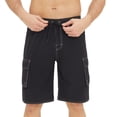 thumbnail image 1 of Summer Cargo Shorts Men Multi-Pockets Elastic Waist Drawstring Knee Length Hiking Short Pants Fathers Gift, 1 of 6