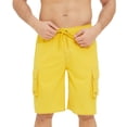 thumbnail image 1 of Summer Cargo Shorts Men Multi-Pockets Elastic Waist Drawstring Knee Length Hiking Short Pants Fathers Gift, 1 of 6