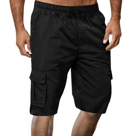 Summer Cargo Shorts for Men Relaxed Fit,Mens Cargo Shorts Big and Tall Loose Fit Below Knee,Mens Baggy Cargo Shorts,Men Casual Solid Knee Length Cargo Multi Pockets Fashion Short Pants