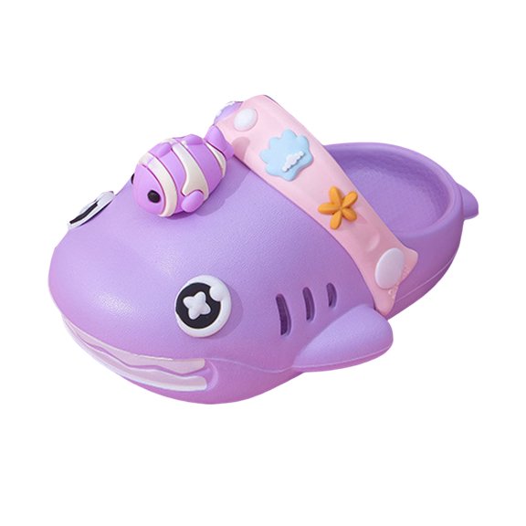 Kids Girls Cartoon Shark Clogs Waterproof Slip On Water Shoes Non Slip Quick Drying Lightweight Summer Beach Pool Shower Slippers