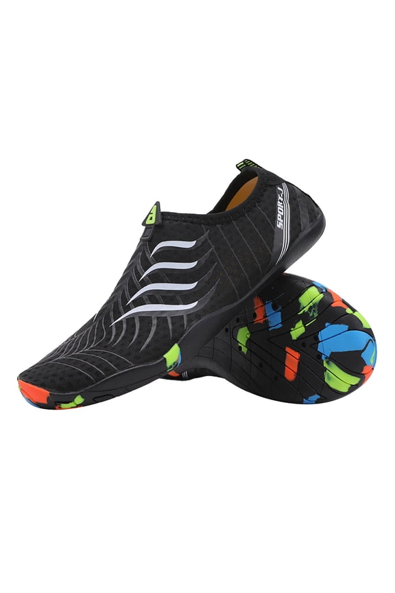 Summer Casual Beach Sandals for Men Women Walking Gym Sports Lightweight Non Quick Dry Outdoor Vacation Footwear Black 35