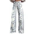 thumbnail image 1 of Summer Casual Blue Commuting Washed Versatile Denim Pants For Women Jeans, 1 of 6