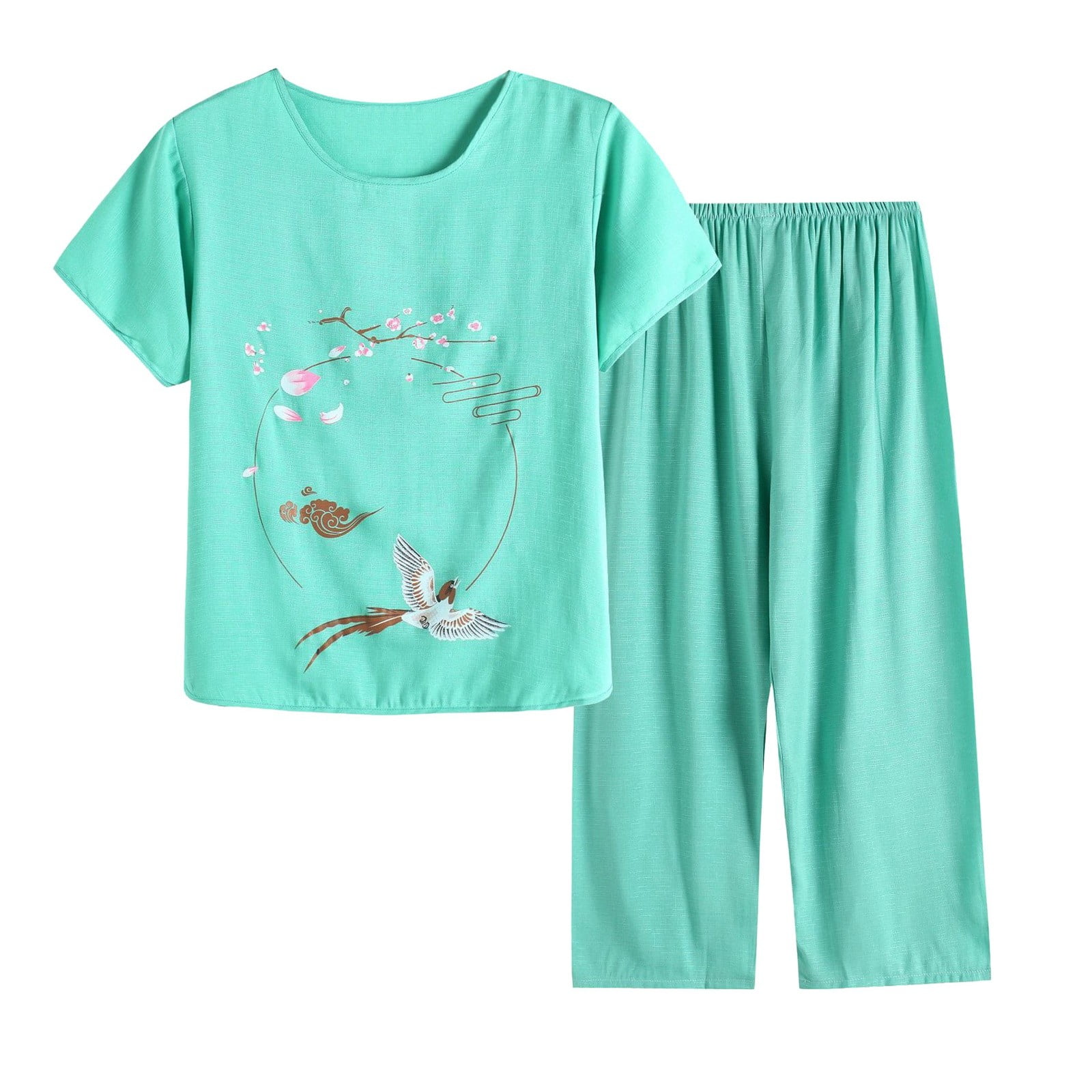 Summer Casual Comfy Sleepwear Pajama sets for women 2 piece Silk