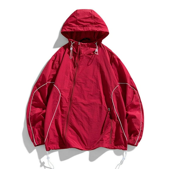 Summer Casual Men' Coat Sun Protection Clothing Korean Style Streetwear Zipper Hooded Jackets Man