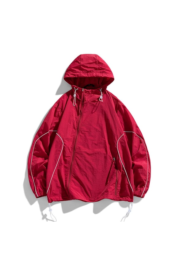 Summer Casual Men' Coat Sun Protection Clothing Korean Style Streetwear Zipper Hooded Jackets Man