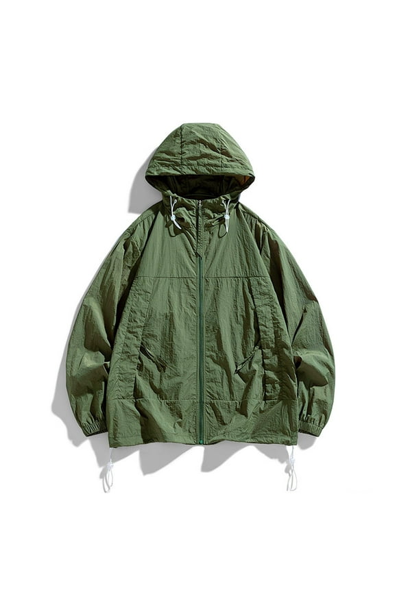 Summer Casual Men' Coat Sun Protection Clothing Korean Style Streetwear Zipper Hooded Jackets Man