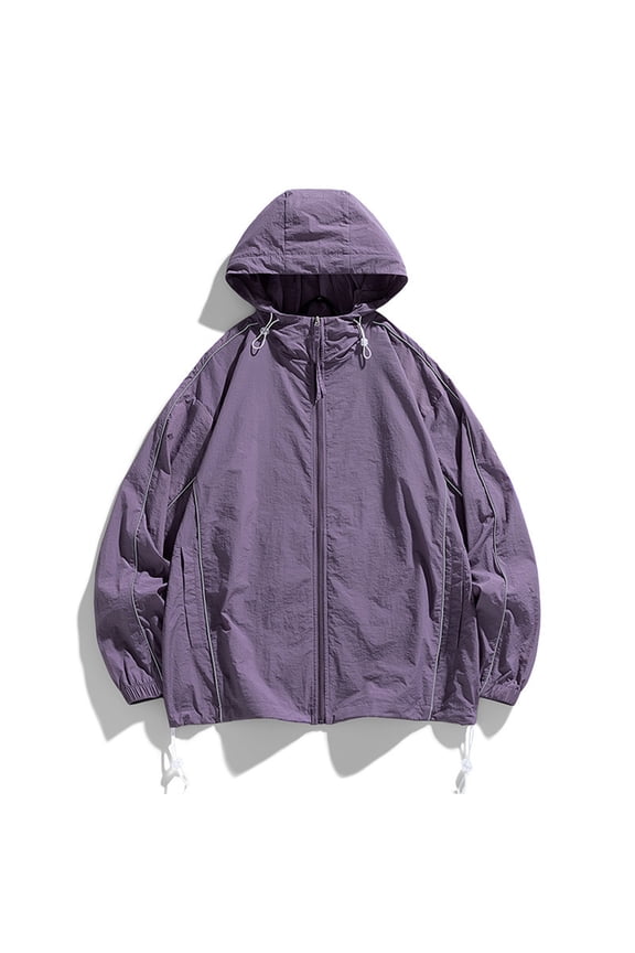 Summer Casual Men' Coat Sun Protection Clothing Korean Style Streetwear Zipper Hooded Jackets Man