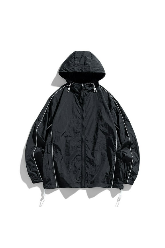 Summer Casual Men' Coat Sun Protection Clothing Korean Style Streetwear Zipper Hooded Jackets Man