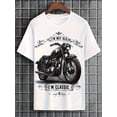 thumbnail image 1 of Summer Casual Men's Short Sleeve Tees Vintage Style Motorcycle Print and "I'M NOT OLD I'M CLASSIC" Graphic Tshirt Menwear, 1 of 7