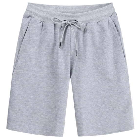 Summer Casual Mens Shorts Elastic Waist Drawstring Pockets Solid Color Outdoor Short Pants Fathers Gift