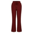 thumbnail image 1 of Summer Casual Pants for Women Cotton Linen Straight Leg Slacks Drawstring Solid Lounge Pants Trousers with Pockets, 1 of 7