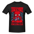 thumbnail image 1 of Summer Casual Short Sleeve Cute The Amazing Spider-Menfolk Tees Shirts Spider Comic Men's Graphic Tees-Black-6XL, 1 of 2
