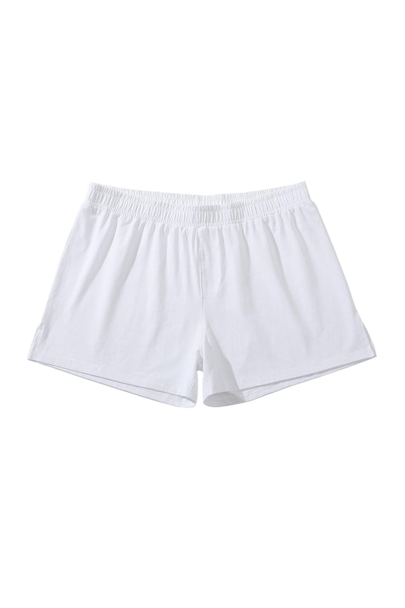 Summer Casual Shorts for Men Elastic Waist Side Split Shorts Lounge Shorts