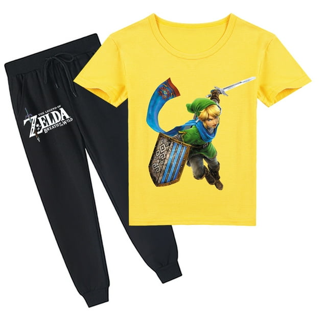 Summer Casual Sporty Set: Boys and Girls The Legend of Zelda Cotton Short Sleeve T-shirt & Pants