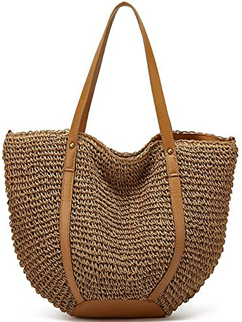 Walmart Summer Casual Large Capacity Straw Tote Bag, Woman's Woven