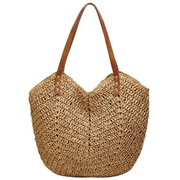 Summer Casual Straw Tote Bag Large Capacity Woman Woven Shoulder Handbag for Summer Beach Vocation