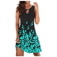 thumbnail image 1 of Summer Casual Tshirt Sleeveless Dresses for Women Swing Sun Dress Beach Swimsuit Cover Ups, 1 of 7