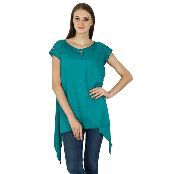 Summer Casual Tunic Short Sleeve Sundress Women Wear Boho Top