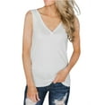 thumbnail image 1 of Summer Casual V-neck Shirt Sleeveless Solid Button Tank Top, 1 of 5