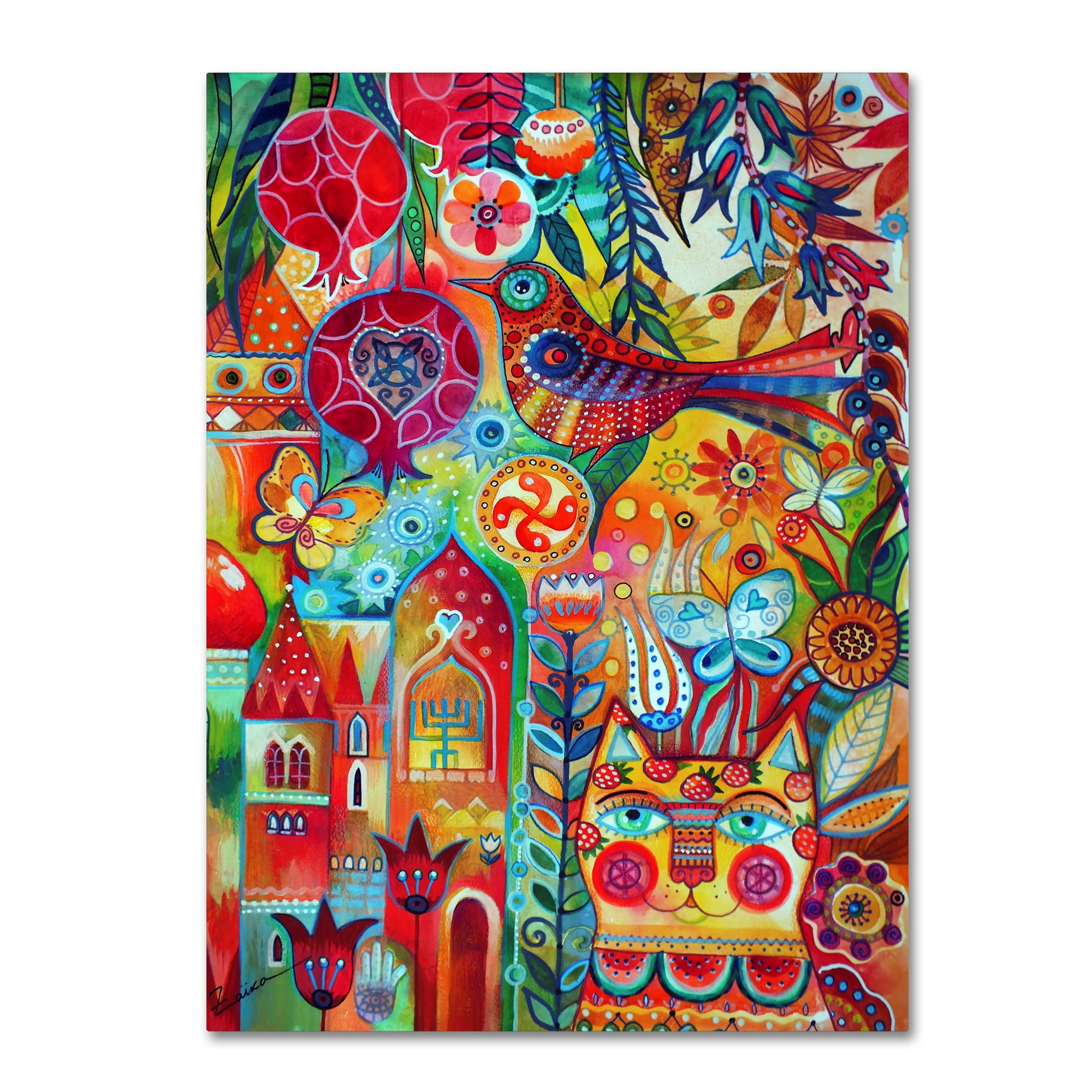 Summer Cat' Canvas Art by Oxana Ziaka