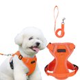 thumbnail image 1 of Summer Cat & Dog Chest Harness and Leash Set, Anti-Escape Adjustable Soft Mesh Pet Harness Vest for All Types of Cats & Dogs, Breathable Walking Harness,Orange, 1 of 7