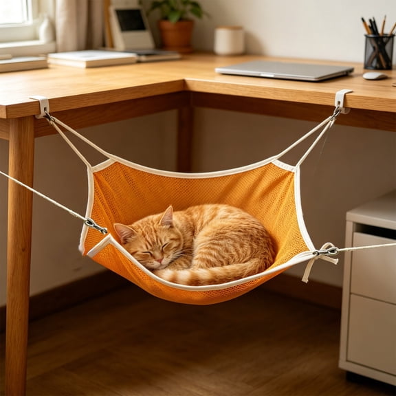 Summer Cat Hammock for Crate, Hanging Cooling Bed for Indoor Outdoor Small Pet Swinging Bed, 23.6x19.7 Inch