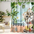 thumbnail image 1 of Summer Cat Shower Curtain, Hello Summer Shower Curtains for Bathroom, Summer Farmhouse Holiday Bathroom Home Decor, Waterproof Fabric with Hooks 72X72 Inch, 1 of 6