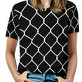 thumbnail image 1 of Summer Chain Print T Shirts White Links Print Street Fashion T-Shirt Womens Short Sleeves Modern Over Tees Graphic Clothes, 1 of 5