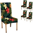 thumbnail image 1 of Summer Chair Cover Colorful Hawaiian Tropical Plants and Hibiscus Flowers Chair Covers Set of 4 Stretch Removable Washable Slipcovers for Dining Room Hotel Kitchen, 1 of 5