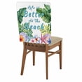 thumbnail image 1 of Summer Chair Covers Set of 1 Life Is Better At The Beach Shells Starfish Chair Back Covers Stretch Removable Washable Slipcovers Protector for Dining Room Kitchen Party Decor, 1 of 9