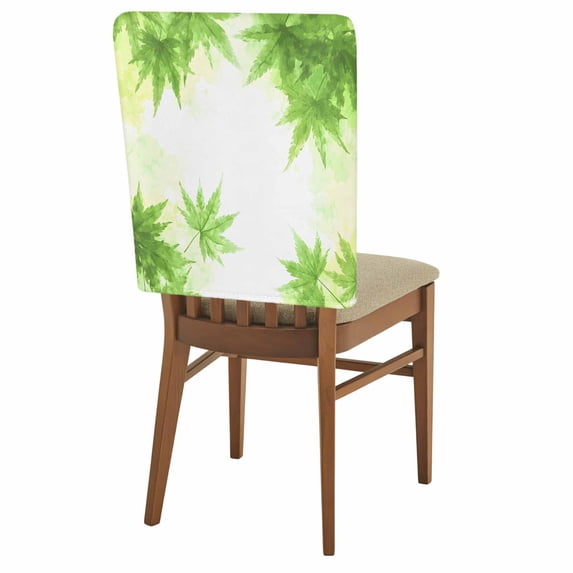Summer Chair Covers Set of 1 Watercolor Green Plant Chair Back Covers Stretch Removable Washable Slipcovers Protector for Dining Room Kitchen Party Decor