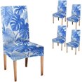 thumbnail image 1 of Summer Chair Slipcover Set of 4 Topical Palm Leaves on Pattern for Fabric Summer Stretch Removable Washable Slipcovers for Home or Party, 1 of 6
