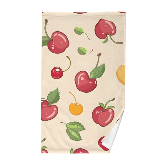Summer Cherry Fruit Cotton Face Towels Absorbent Hand Towel Soft Bathroom Towel for Kitchen Hotel Decoration