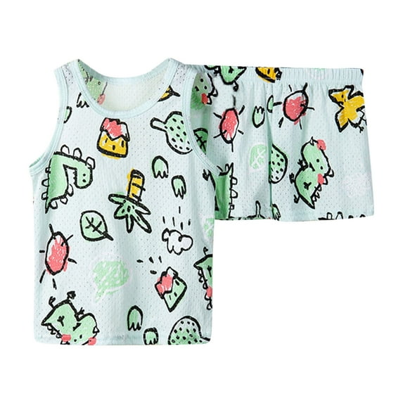 Summer Children Clothing Sets Cartoon Toddler Girls Clothing Sets Vest Pant Kids Casual Boys Clothes Sport 2pcs Suits Outfit Lovely Dailywear