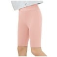 thumbnail image 1 of Summer Children Pants Quarter Pants Solid Color High Waist Shorts Slim Breathable Girls Shorts Wear Yoga Pants Over Out Wear Leisure Shorts, 1 of 5
