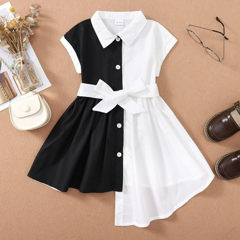 Black and white dresses for little girls online