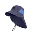 thumbnail image 1 of Summer Children's Hat for Boys and Girls Sunscreen Wide Brim Bucket Hat with Neck Fisherman Hat for Ages 4-10,Color:Black, 1 of 4
