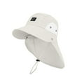 thumbnail image 1 of Summer Children's Hat for Boys and Girls Sunscreen Wide Brim Bucket Hat with Neck Fisherman Hat for Ages 4-10,Color:Khaki, 1 of 4