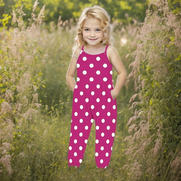 Summer Children's Romper Print Sling Sleeveless Backless Jumpsuit Toddler Kids Boy Girl Overalls