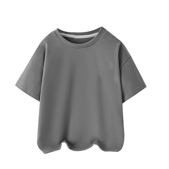 Summer Children's Short Sleeved Mercerised Cotton Boys And Girls In Small Children Round Neck Casual T Shirt Tops 3A Children's Clothing