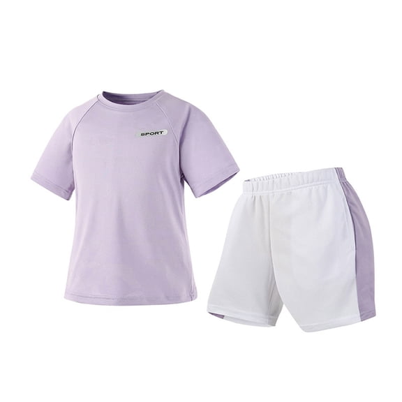 Summer Children's Soft Quick-Drying Short Sleeve T-Shirt and Shorts Set for Active Play